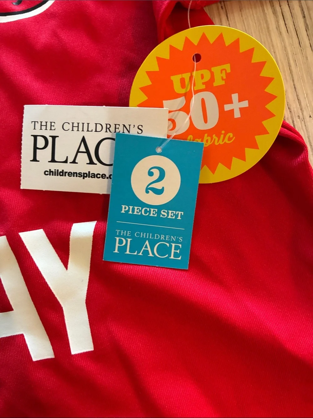 The Children's Place Red 'Ninja on Vacay' Pajama Set with Gray Camo Pants